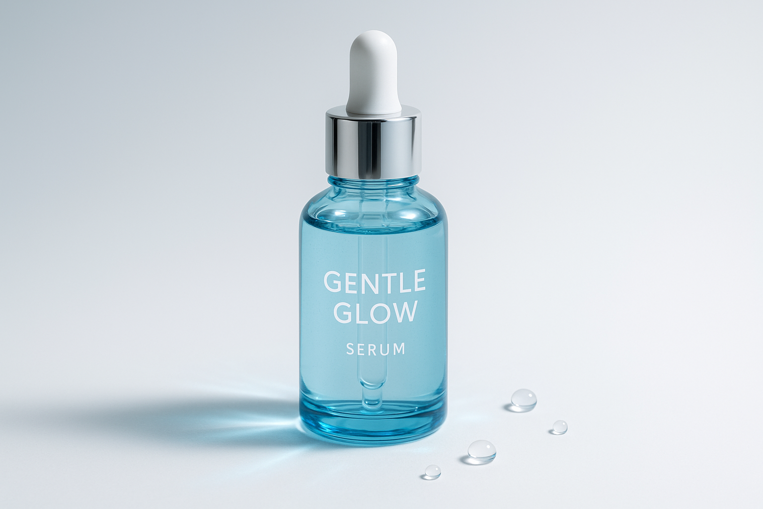 Gentle Glow Serum in crystal blue packaging