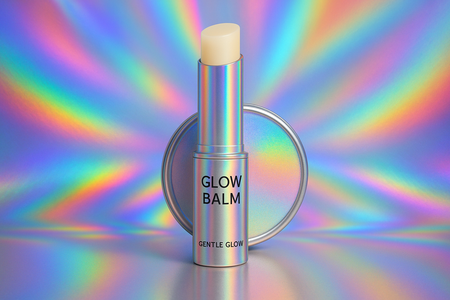 Glow Products with Holographic Rainbow Backgrounds - Set 1